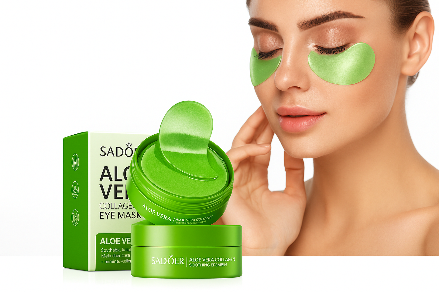 60pcs Aloe Vera Collagen Eye Mask